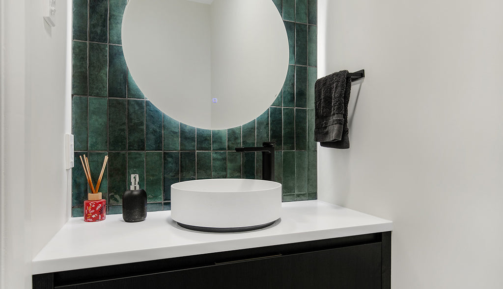 Exterior, ensuite, and powder room transformation
