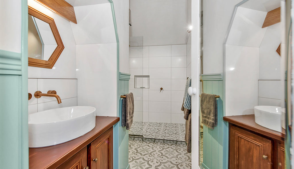 Modern Meets Art Deco in Karapiro Ensuite